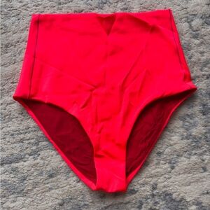 Left On Friday High-Waist Bikini Bottoms - Orange Red
